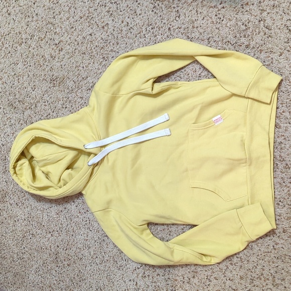 Women's Urban Look Yellow Hooded Sweatshirt, Size Medium - Picture 1 of 7